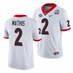 D'Wan Mathis #2 Georgia Bulldogs 2021 Peach Bowl College Football Jersey - White