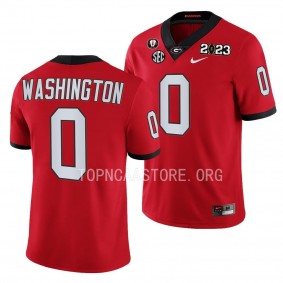 Darnell Washington Georgia Bulldogs 2023 National Championship #0 Jersey Men's Red College Football Playoff Uniform