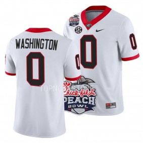 2022 Peach Bowl Darnell Washington Georgia Bulldogs #0 White College Football Playoff Jersey Men's