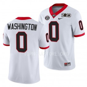 Georgia Bulldogs 2023 National Championship Darnell Washington #0 White Men's College Football Playoff Jersey