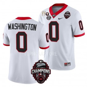 Back-To-Back National Champions Darnell Washington Georgia Bulldogs #0 White CFBPlayoff 2023 Jersey Men's