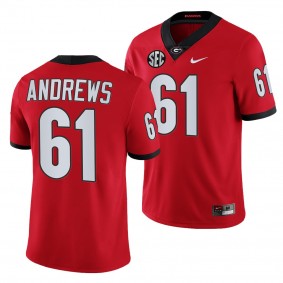 Georgia Bulldogs David Andrews College Football Jersey Red