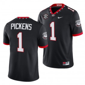 George Pickens Georgia Bulldogs Block Number Font Black 100th Anniversary 1 Jersey Men