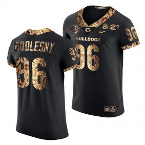 Georgia Bulldogs Jack Podlesny 2022 College Football Playoff Jersey #96 Black Python Skin Uniform