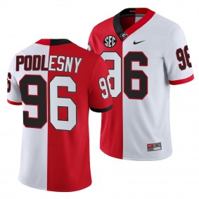 Georgia Bulldogs Jack Podlesny Men Jersey 2021-22 Split Edition College Football Jersey - Red White