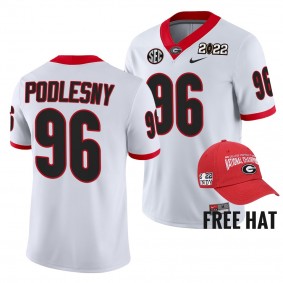 Jack Podlesny Georgia Bulldogs 2021 Orange Bowl Champions White CFP 96 Jersey Men