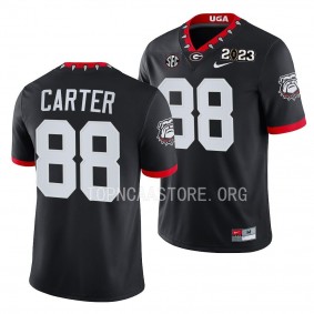 2023 National Championship Jalen Carter Georgia Bulldogs #88 Black College Football Playoff Jersey Men's