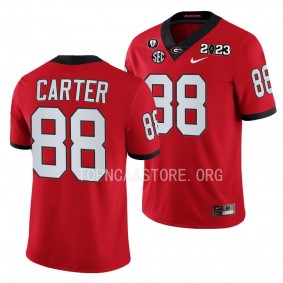 Jalen Carter Georgia Bulldogs 2023 National Championship #88 Jersey Men's Red College Football Playoff Uniform