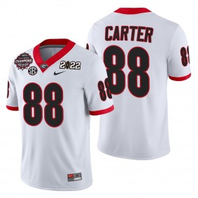 Jalen Carter Georgia Bulldogs 2021-22 CFP National Champions White 88 Jersey Men