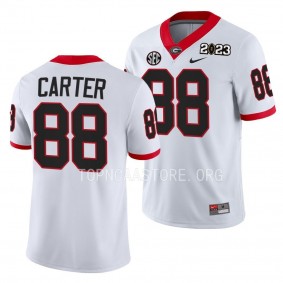 Georgia Bulldogs 2023 National Championship Jalen Carter #88 White Men's College Football Playoff Jersey