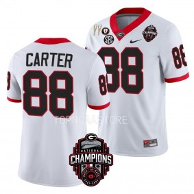 Back-To-Back National Champions Jalen Carter Georgia Bulldogs #88 White CFBPlayoff 2023 Jersey Men's