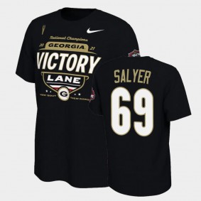 Jamaree Salyer Georgia Bulldogs 2021 National Champions Black T-Shirt