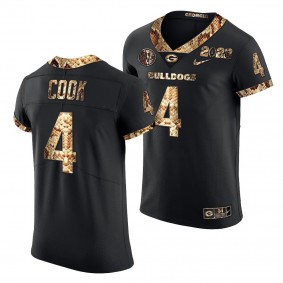 Georgia Bulldogs James Cook 2022 College Football Playoff Jersey #4 Black Python Skin Uniform