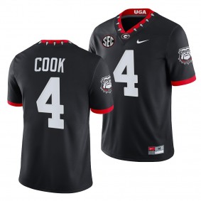 Georgia Bulldogs James Cook Men Jersey 2021-22 Mascot 100th Anniversary College Game Jersey - Black