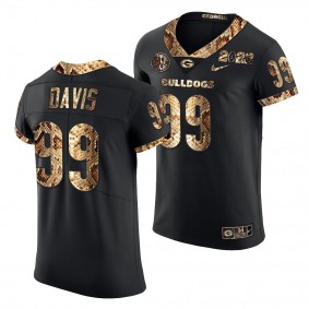 Georgia Bulldogs Jordan Davis 2022 College Football Playoff Jersey #99 Black Python Skin Uniform