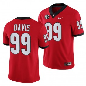 Jordan Davis Georgia Bulldogs College Football Red 99 Jersey Men