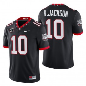 Kearis Jackson Georgia Bulldogs Block Number Font Black 2022 Chick-fil-A 10 Jersey Men