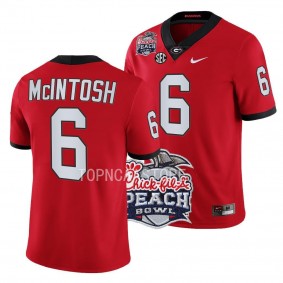 Georgia Bulldogs 2022 Peach Bowl Kenny McIntosh #6 Red Men's College Football Playoff Jersey