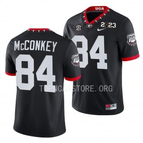 2023 National Championship Ladd McConkey Georgia Bulldogs #84 Black College Football Playoff Jersey Men's