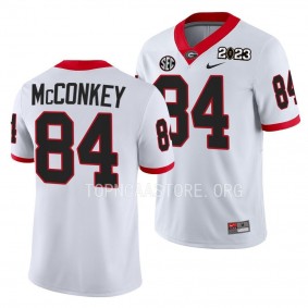 Georgia Bulldogs 2023 National Championship Ladd McConkey #84 White Men's College Football Playoff Jersey