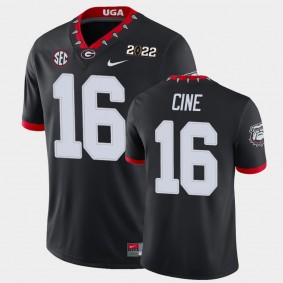 Georgia Bulldogs Lewis Cine 2021 National Champions Game Jersey Black