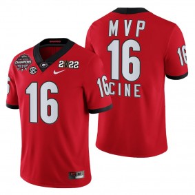 Georgia Bulldogs Lewis Cine 3-Times CFP National Champions Jersey #16 Black MVP Uniform