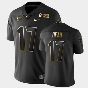 Georgia Bulldogs Nakobe Dean 2021 National Champions Jersey Golden Black