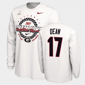 Nakobe Dean Georgia Bulldogs 2021 National Champions White T-Shirt