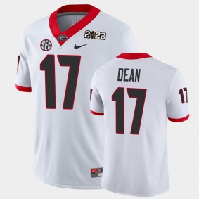 Georgia Bulldogs Nakobe Dean 2021 National Champions Game Jersey White