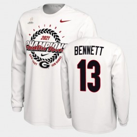 Stetson Bennett Georgia Bulldogs 2021 National Champions White T-Shirt