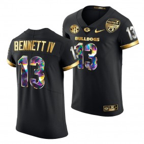 Stetson Bennett #13 Georgia Bulldogs Black 2021 Orange Bowl Jersey Golden Diamond Edition