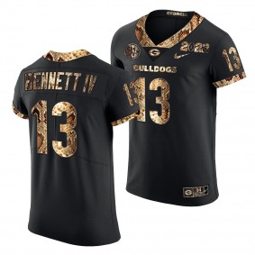 Georgia Bulldogs Stetson Bennett 2022 College Football Playoff Jersey #13 Black Python Skin Uniform