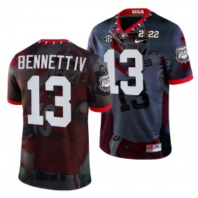 Georgia Bulldogs Stetson Bennett 2022 National Championship Jersey #13 black Decisive Highlights Uniform