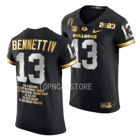 Georgia Bulldogs 2X CFBPlayoff National Champions Stetson Bennett #13 Black Men's Golden GOAT Jersey