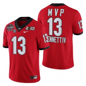 2021-22 CFP National Champions MVP Stetson Bennett Georgia Bulldogs Jersey Red