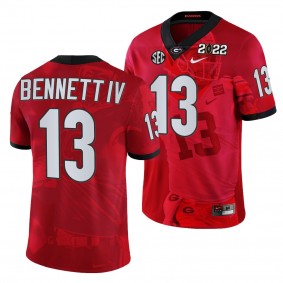 2022 National Championship Stetson Bennett Georgia Bulldogs Decisive Highlights Jersey red