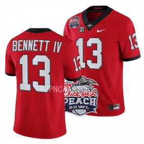 Georgia Bulldogs 2022 Peach Bowl Stetson Bennett #13 Red Men's College Football Playoff Jersey