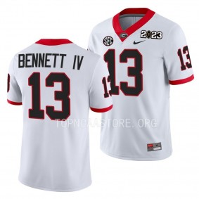 Georgia Bulldogs 2023 National Championship Stetson Bennett #13 White Men's College Football Playoff Jersey