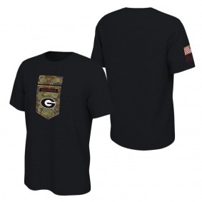 Georgia Bulldogs Veterans Camo College  T-Shirt Black