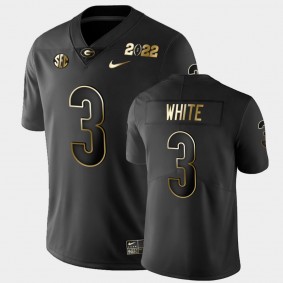 Georgia Bulldogs Zamir White 2021 National Champions Golden Black Jersey