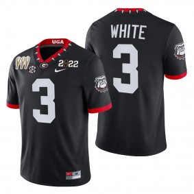 Georgia Bulldogs Zamir White 3-Times CFP National Champions Jersey #3 Black Alternate Uniform