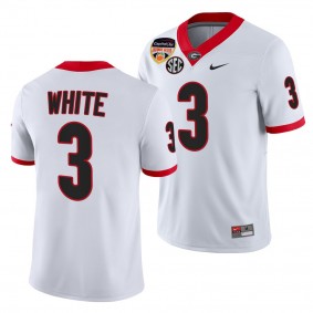 Zamir White Georgia Bulldogs 2021 Orange Bowl White 100th Anniversary 3 Jersey Men