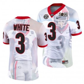 2022 National Championship Zamir White Georgia Bulldogs Decisive Highlights Jersey White