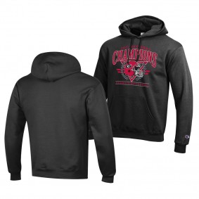 Georgia Bulldogs Black 2021 CFP National Champions Helmet Wreath Powerblend Pullover Hoodie