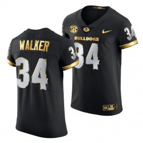 Georgia Bulldogs Herchel Walker #34 Black Golden Edition Authentic Jersey 2020-21