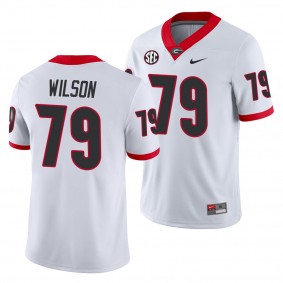 Georgia Bulldogs Isaiah Wilson #79 White Away Game Jersey - NCAA Football