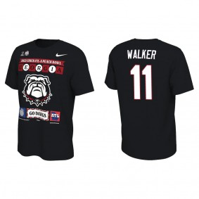 Jalon Walker Georgia Bulldogs Black College Football Playoff 2022 Peach Bowl Illustrated T-Shirt