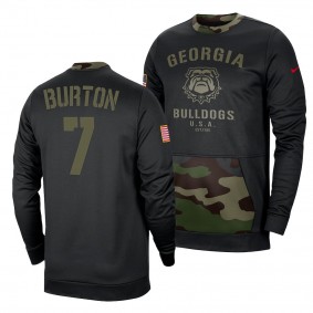 Georgia Bulldogs Jermaine Burton Veterans Day 2021 Military Appreciation Sweatshirt - Camo