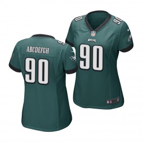 Jordan Davis #90 Philadelphia Eagles 2022 NFL Draft Green Women Alternate Jersey Georgia Bulldogs