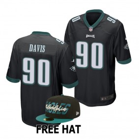 Jordan Davis Philadelphia Eagles 2022 NFL Draft Black Men Game Jersey Georgia Bulldogs